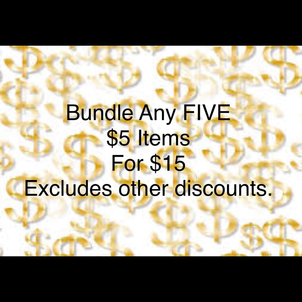 ‼️Bundle any FIVE $5 items and offer me $15‼️